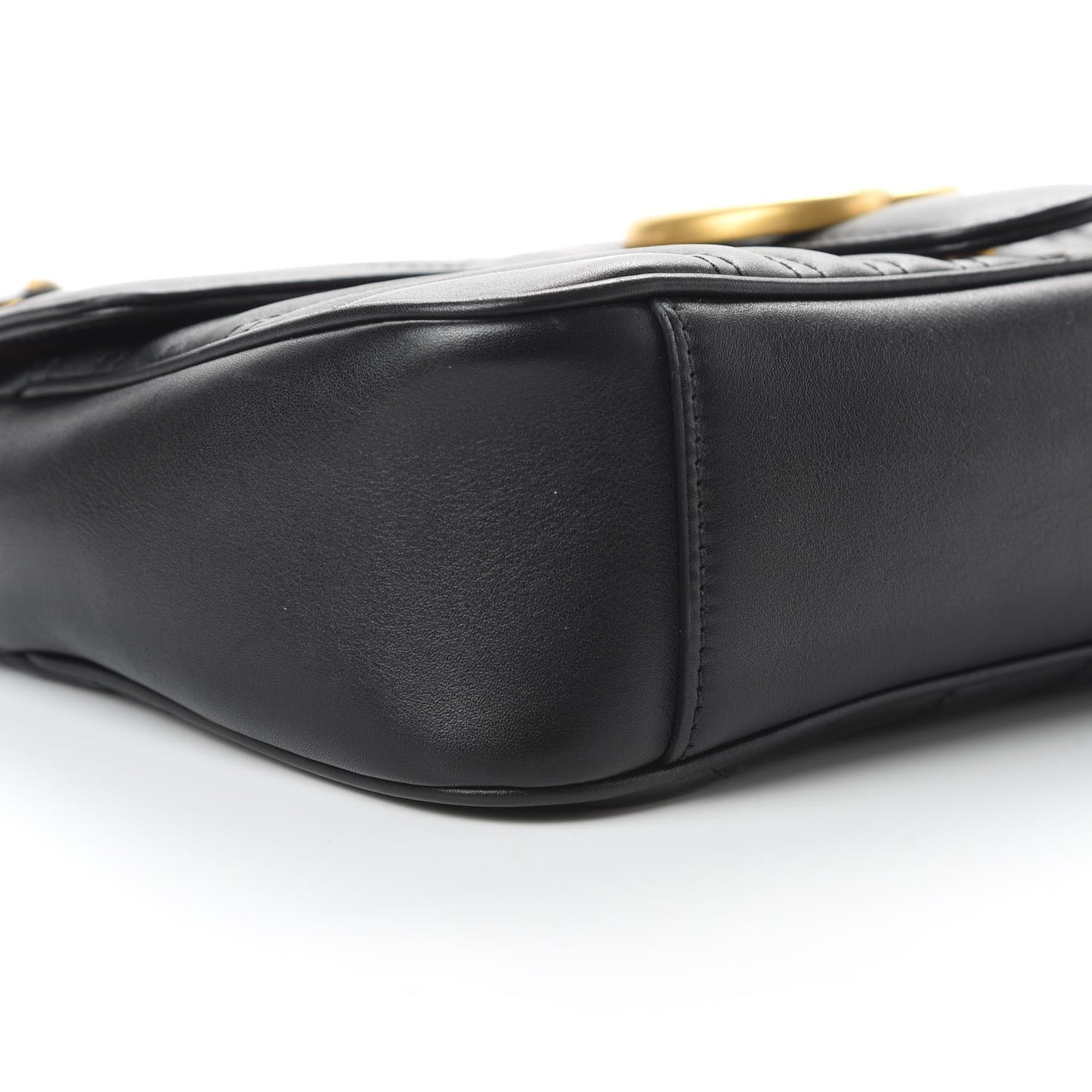 Calfskin Matelasse Small GG Marmont Shoulder Bag Black