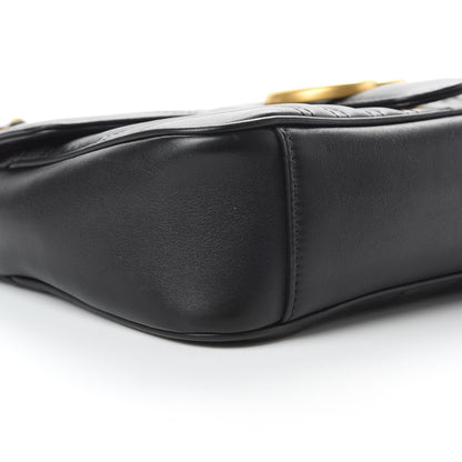 Gucci Calfskin Matelasse Small GG Marmont Shoulder Bag Black 10 of 14