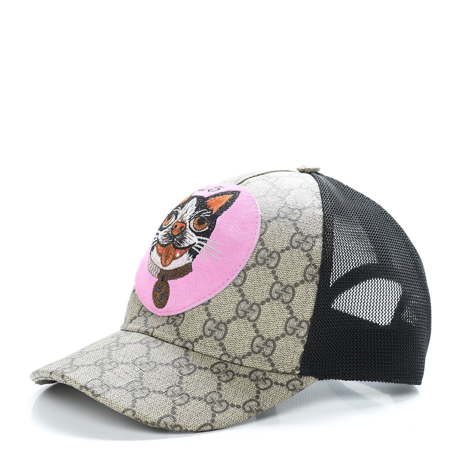 Gucci GG Supreme Monogram Bosco Patch Baseball Hat 59 Beige Malva 1 of 7