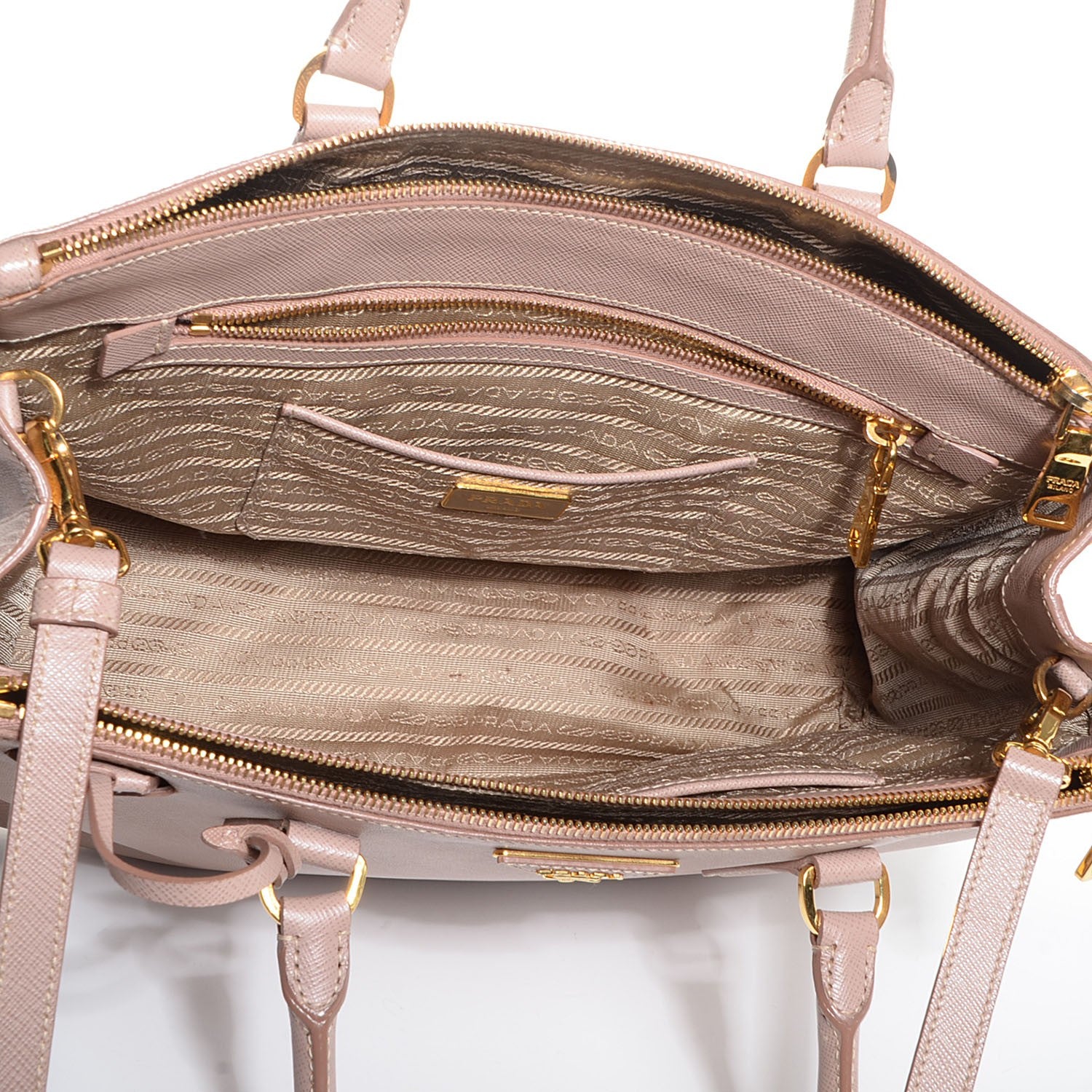 Prada Saffiano Lux Medium Double Zip Tote Cammeo 5 of 11