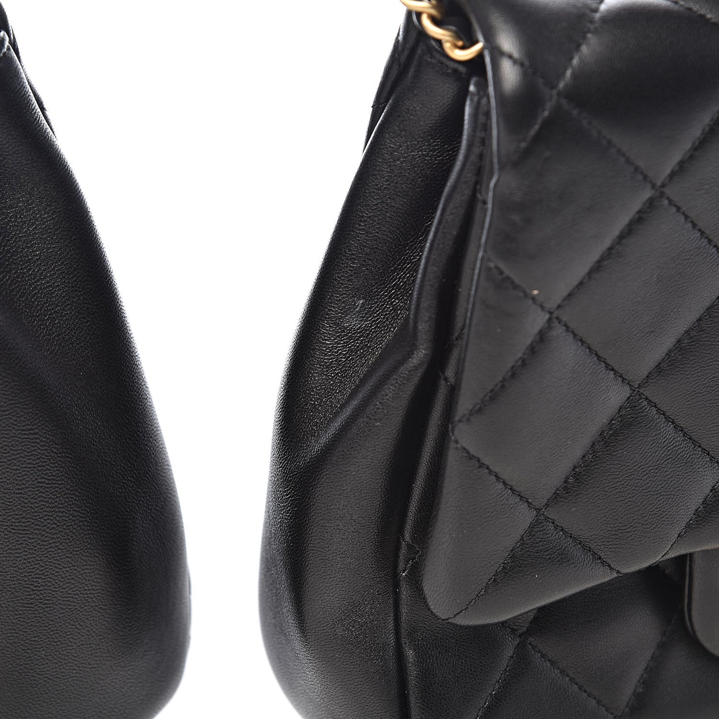Lambskin Quilted Side-Packs Black