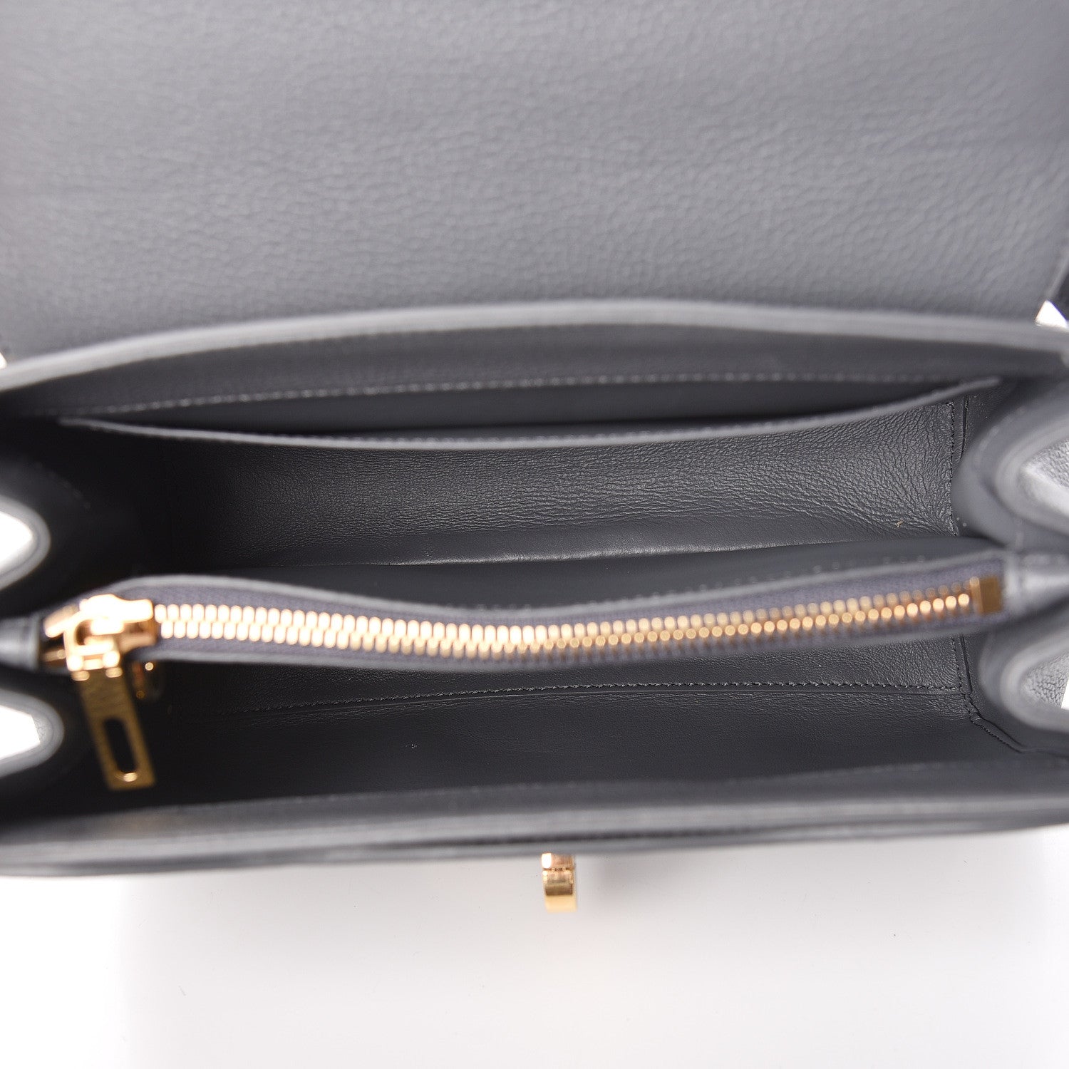 Celine Grained Calfskin Small 16 Top Handle Bag Medium Grey 5 of 9