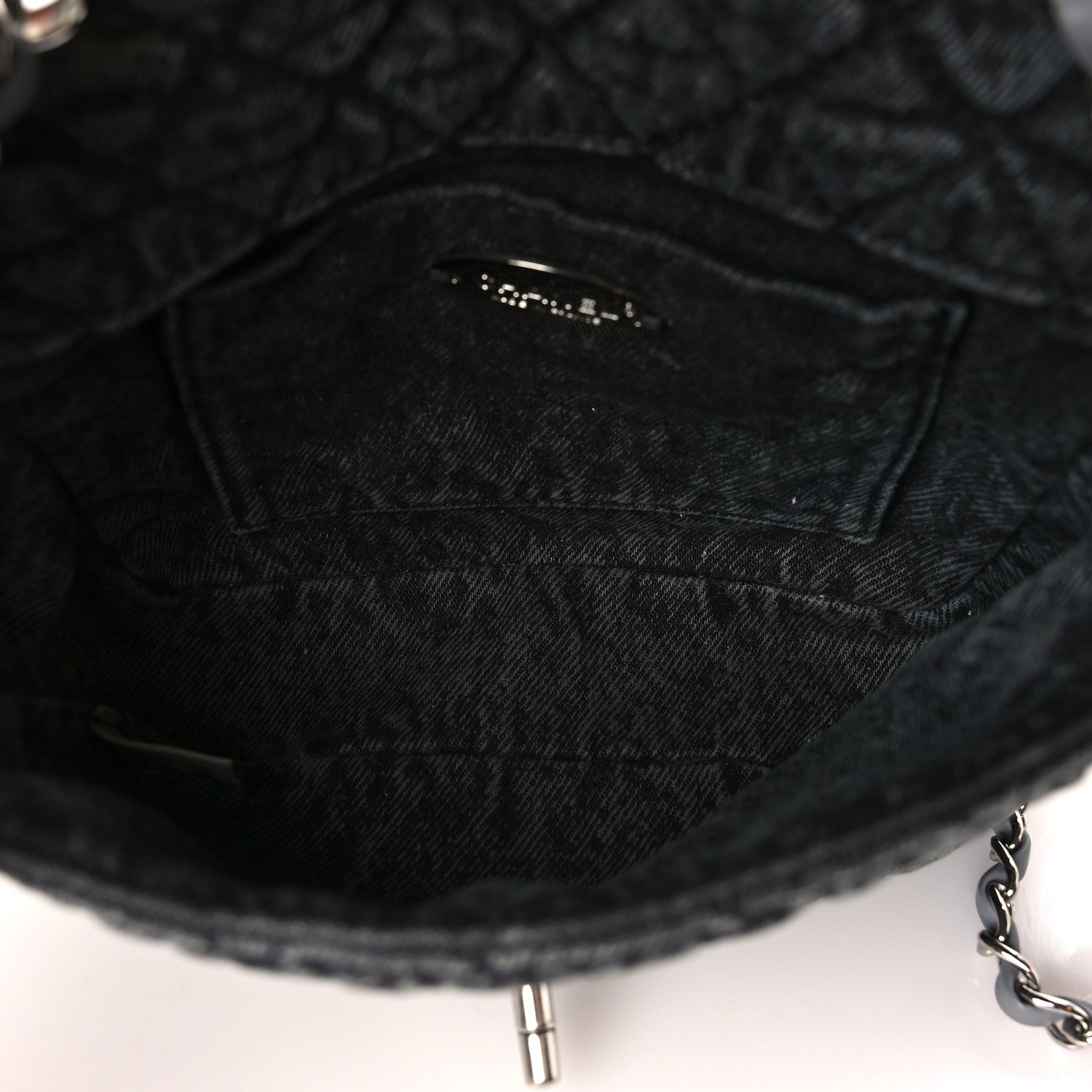 Chanel Washed Denim Quilted Small Denimpression Flap Grey Black 4 of 9
