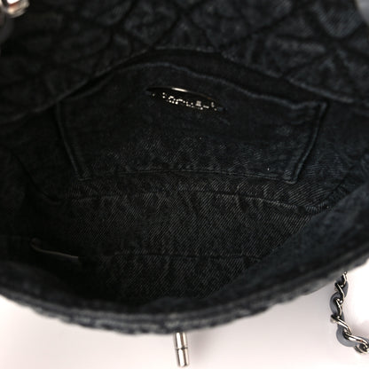 Chanel Washed Denim Quilted Small Denimpression Flap Grey Black 4 of 9