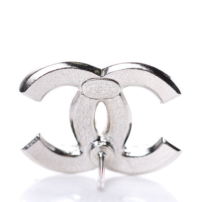 Chanel Pearl Crystal CC Snow Palace Earrings Silver 3 of 5
