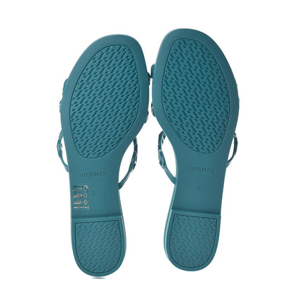 Hermes TPU Rivage Sandals 37 Vert d'Ete 7 of 7
