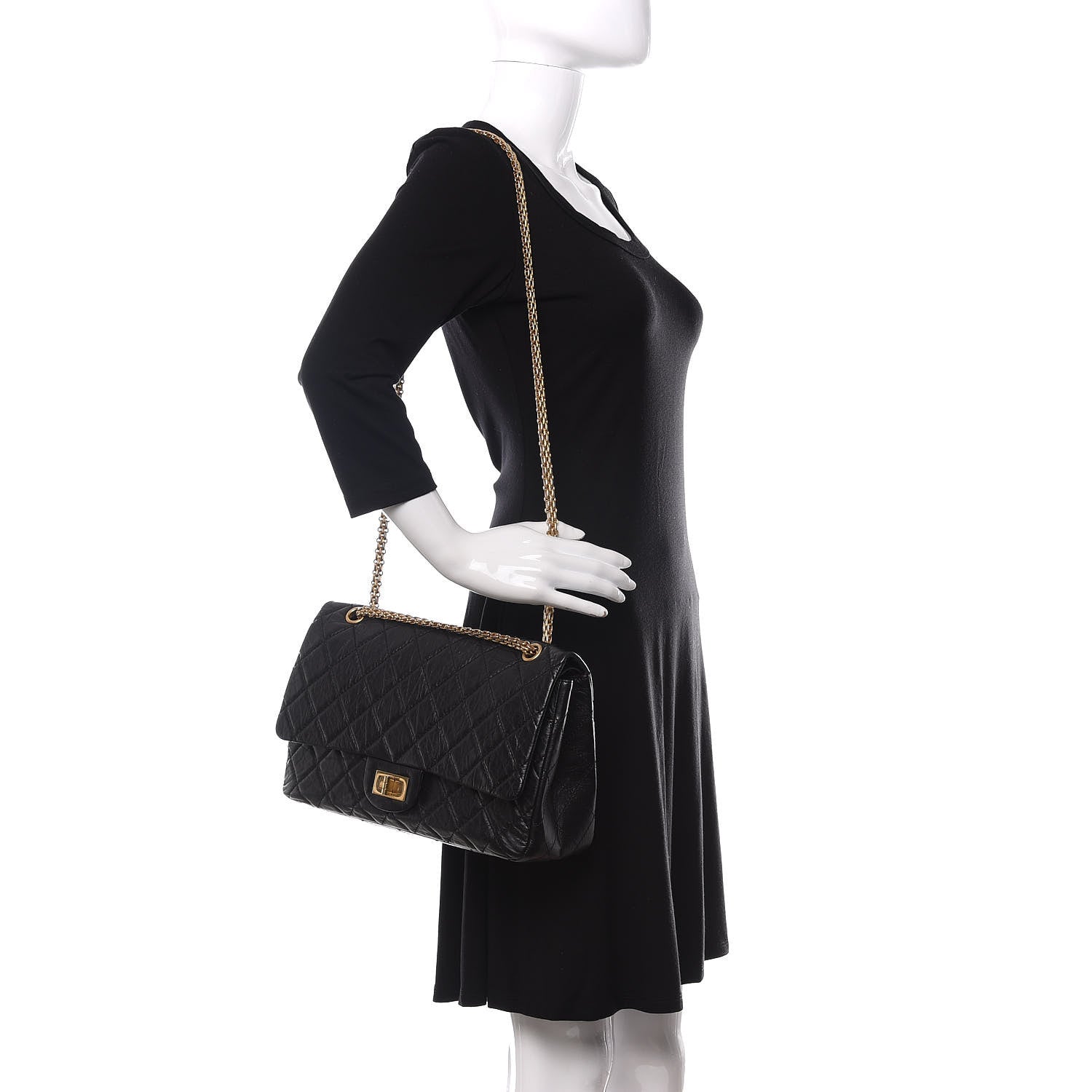 Chanel Aged Calfskin Quilted 2.55 Reissue 227 Flap Black 2 of 14