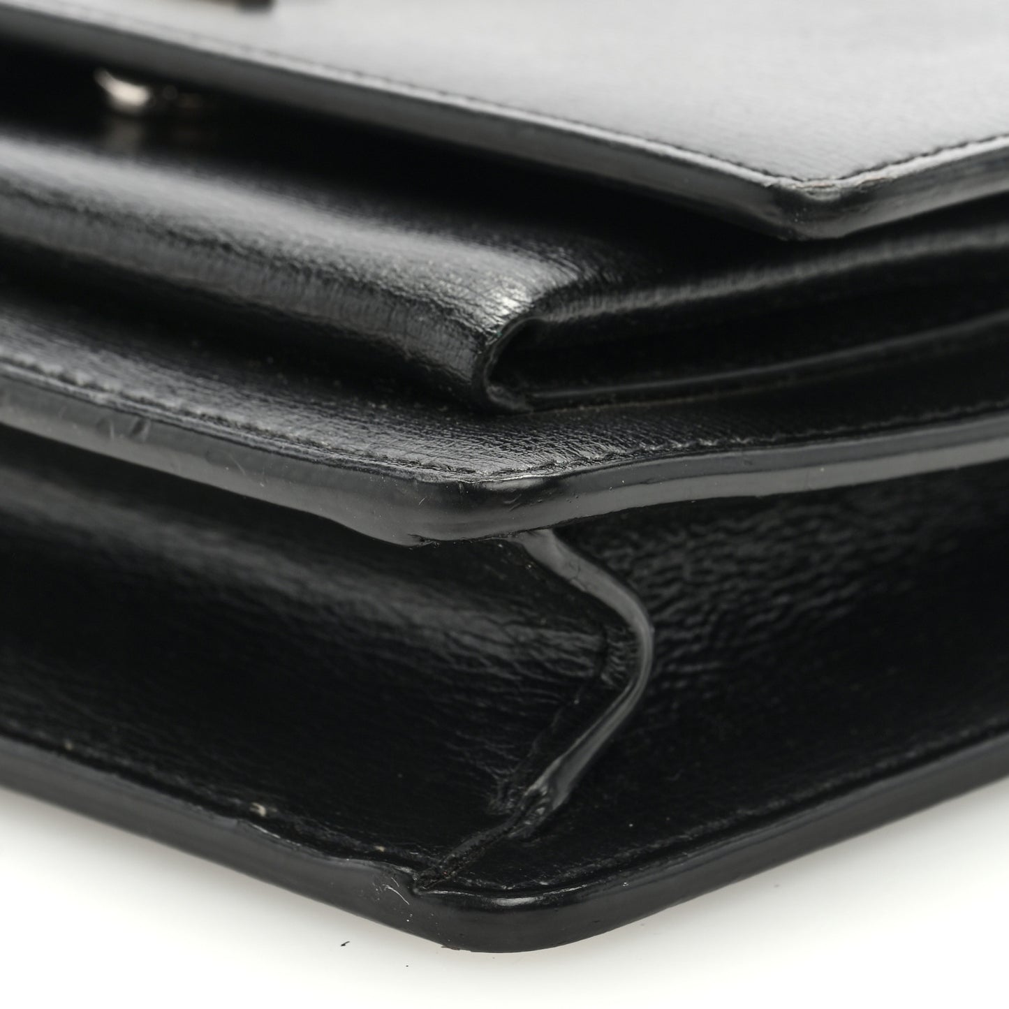 Calfskin Monogram Sunset Chain Wallet Black