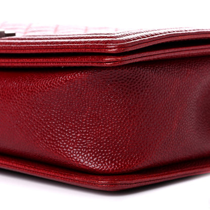 Chanel Caviar Quilted New Medium Boy Flap Dark Red 8 of 10