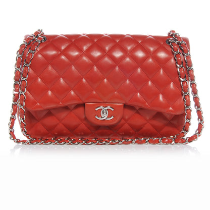 Chanel Lambskin Jumbo Double Flap Red 1 of 7