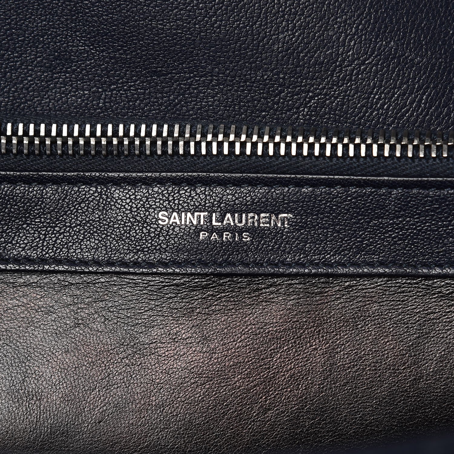 Saint Laurent Sheepskin Matelasse Chevron Monogram Large College Satchel Navy Blue 7 of 16