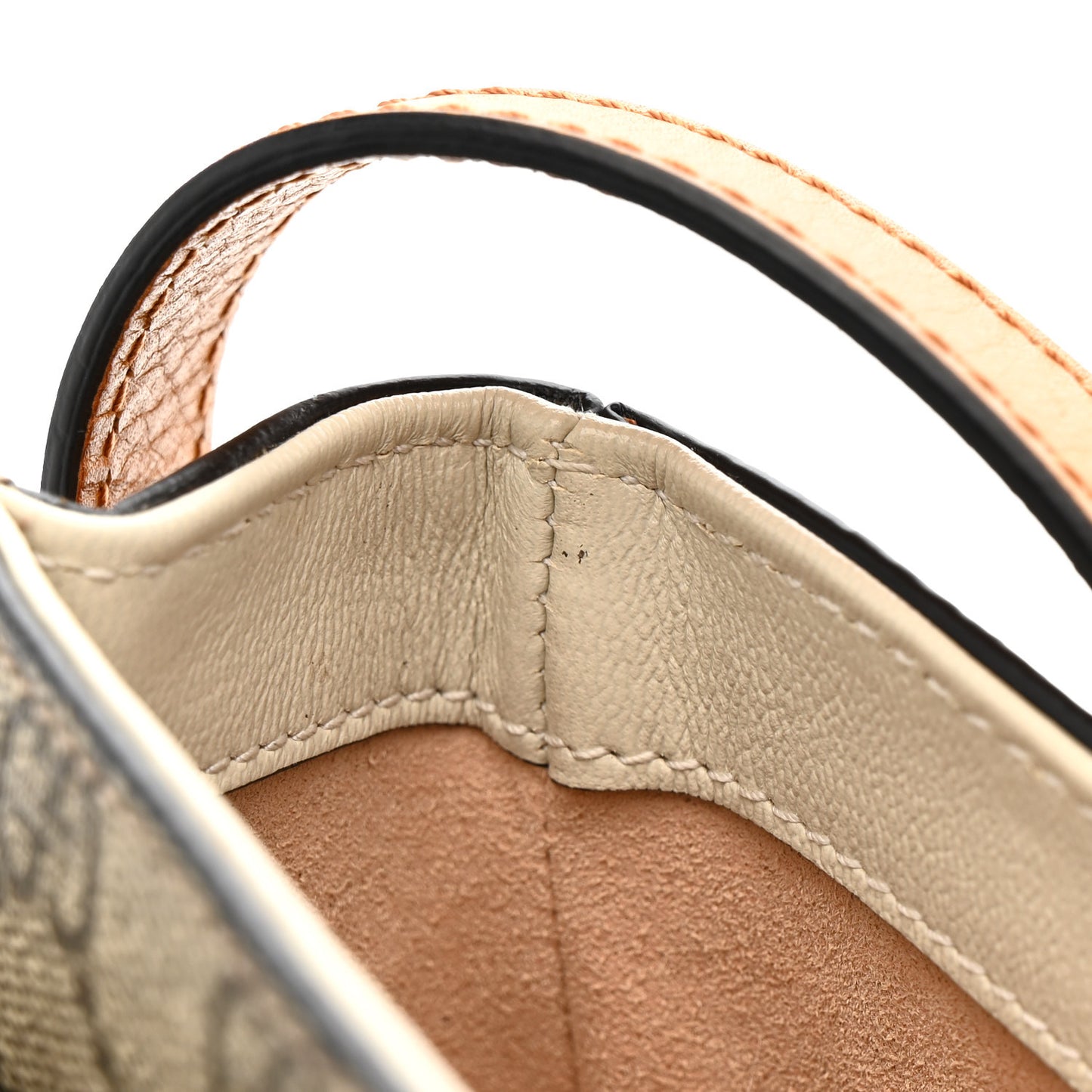 GG Supreme Monogram Calfskin Small Padlock Messenger Shoulder Bag Beige Mystic White Sun Oil