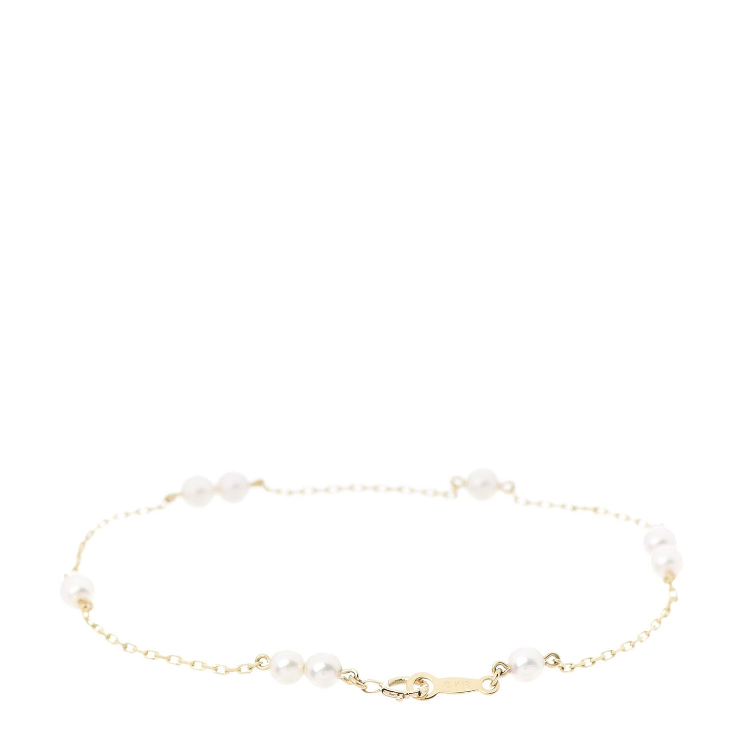 18K Yellow Gold Akoya Pearl 3.5-4mm Station Bracelet