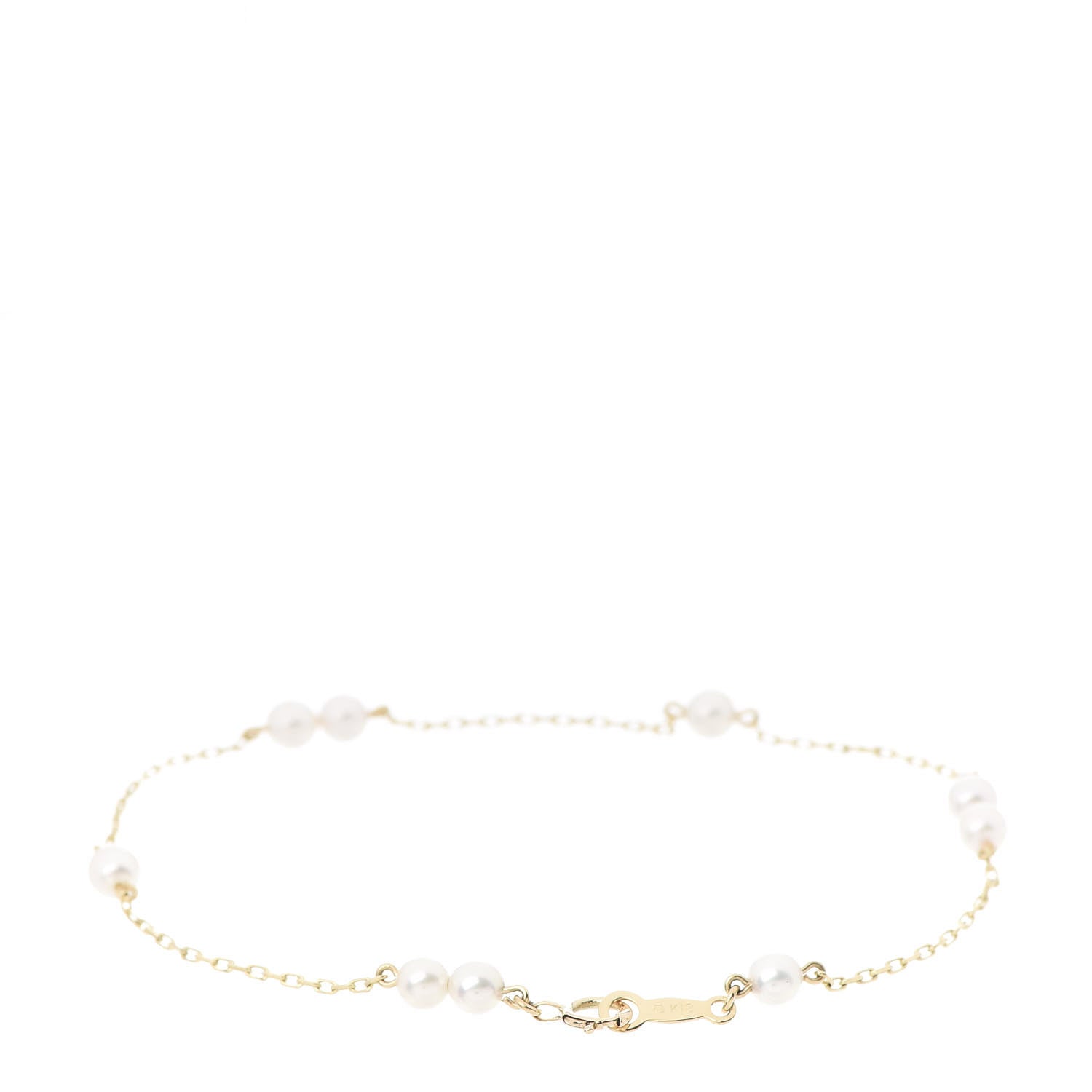 Mikimoto 18K Yellow Gold Akoya Pearl 3.5-4mm Station Bracelet 3 of 4