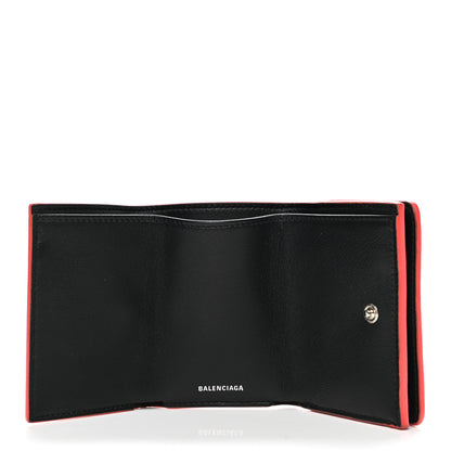 Balenciaga Smooth Calfskin Logo Mini Everyday Wallet Vivid Red Black 5 of 8