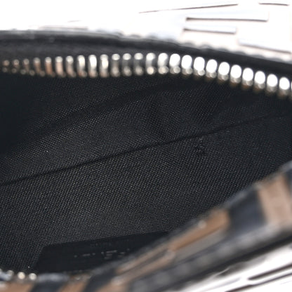 Fendi Calfskin FF 1974 Embossed Pyramid Pouch Maya Black 6 of 11