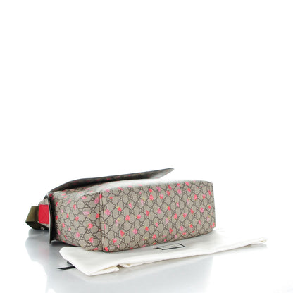 Gucci GG Supreme Monogram Strawberry Messenger Diaper Bag Beige 4 of 8