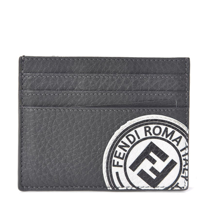 Fendi Cuoio Romano Stamp Patch Card Holder Asfalto 1 of 8
