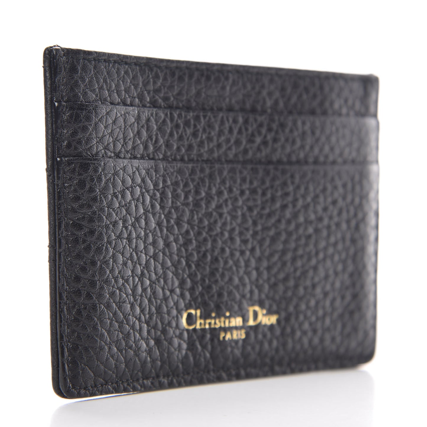 Grained Calfskin Cannage Diorama Card Holder Black