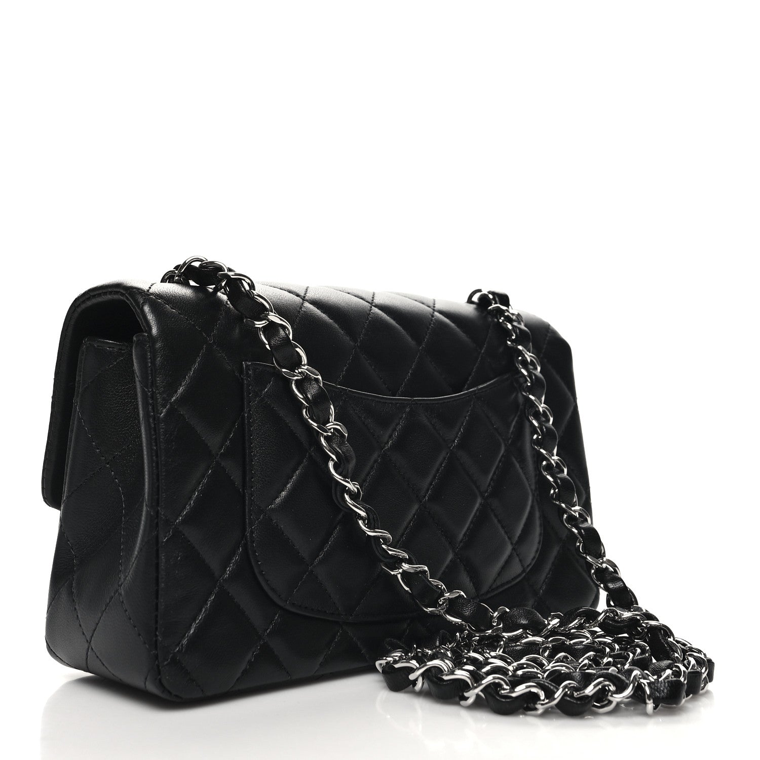 Chanel Lambskin Quilted Mini Rectangular Flap Black 3 of 11