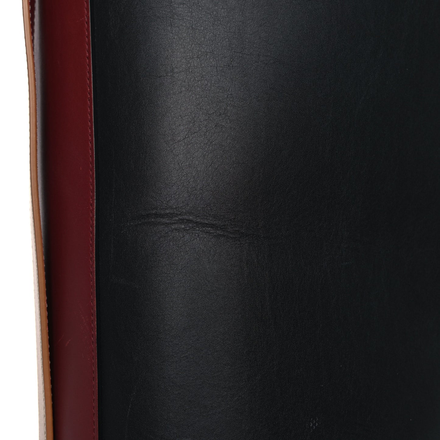 Shiny Smooth Calfskin Small Twisted Cabas Dark Ruby Navy