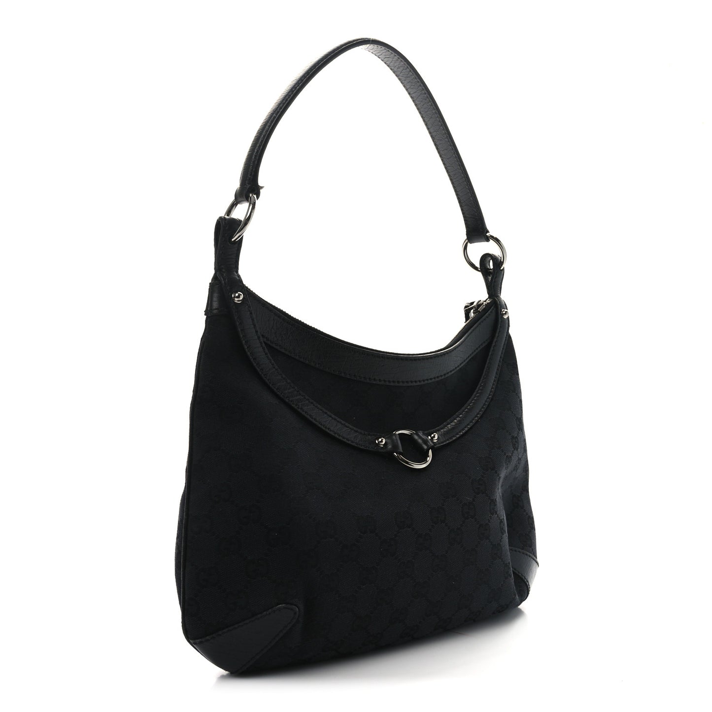 Monogram Horsebit Hobo Black