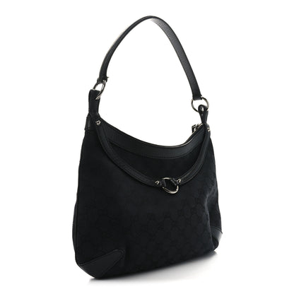Gucci Monogram Horsebit Hobo Black 3 of 12
