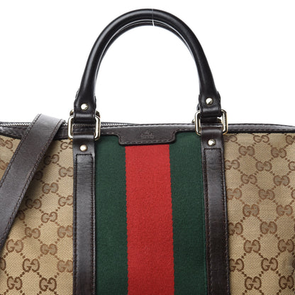Gucci Monogram Vintage Web Medium Boston Dark Brown 13 of 13