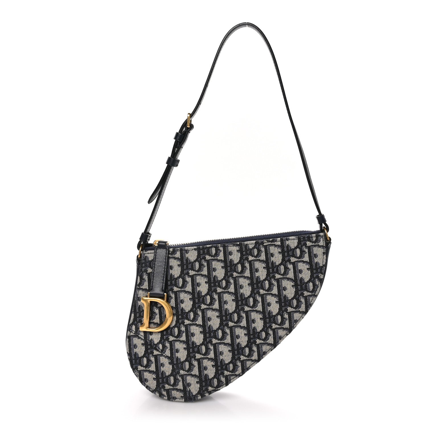Christian Dior Oblique Saddle Rodeo Pouch Navy Blue 1 of 10