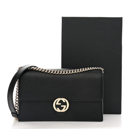 Gucci Dollar Calfskin Interlocking G Chain Wallet Black 11 of 11