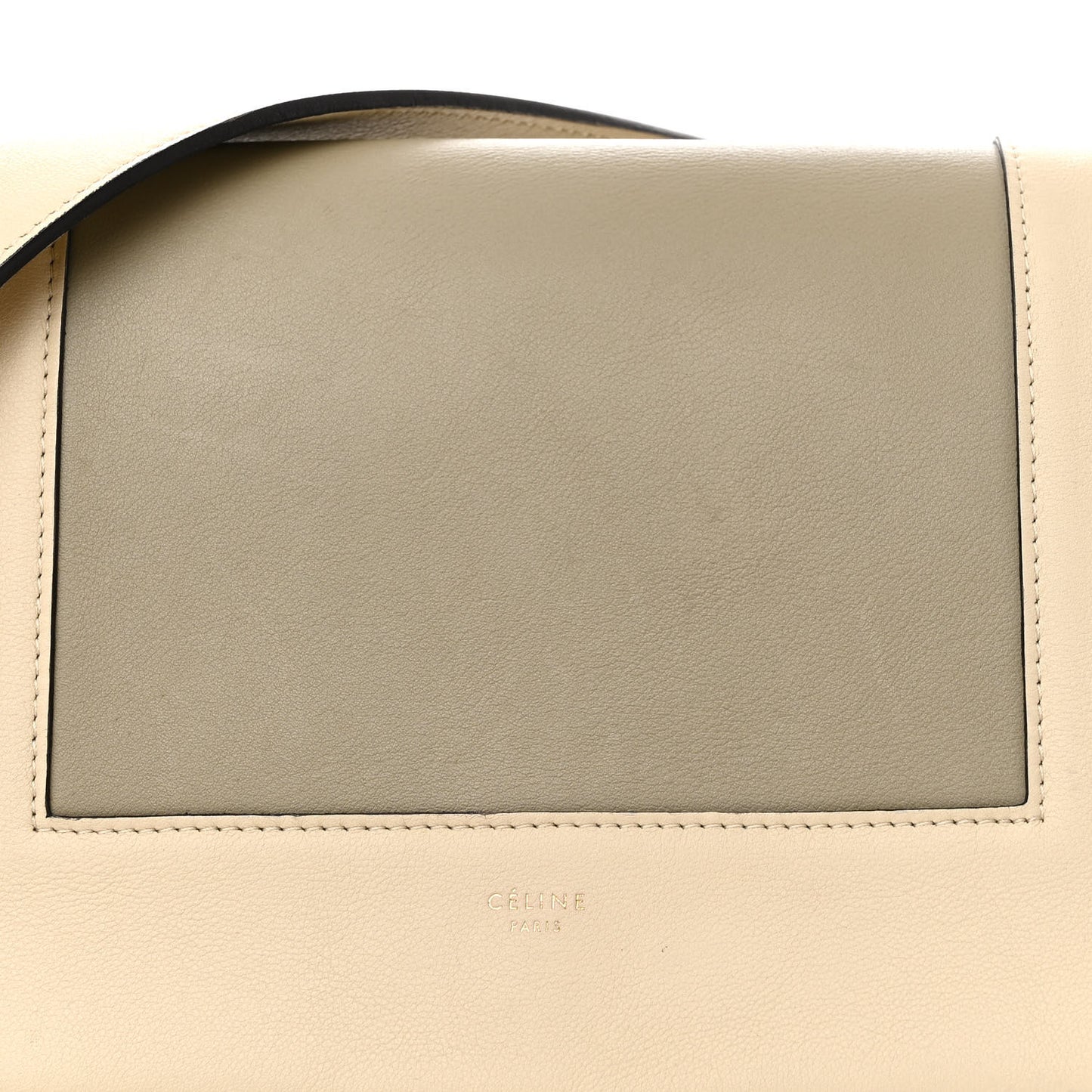 Shiny Smooth Calfskin Medium Frame Shoulder Bag Chalk Mastic