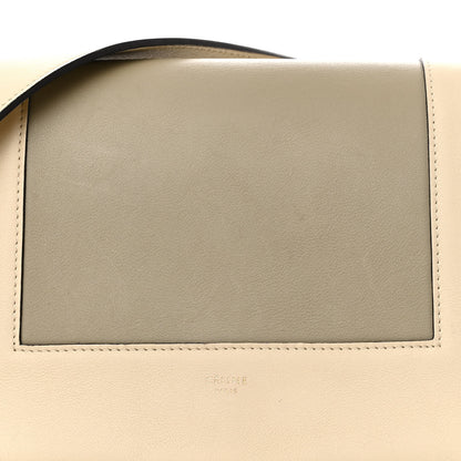 Celine Shiny Smooth Calfskin Medium Frame Shoulder Bag Chalk Mastic 8 of 16