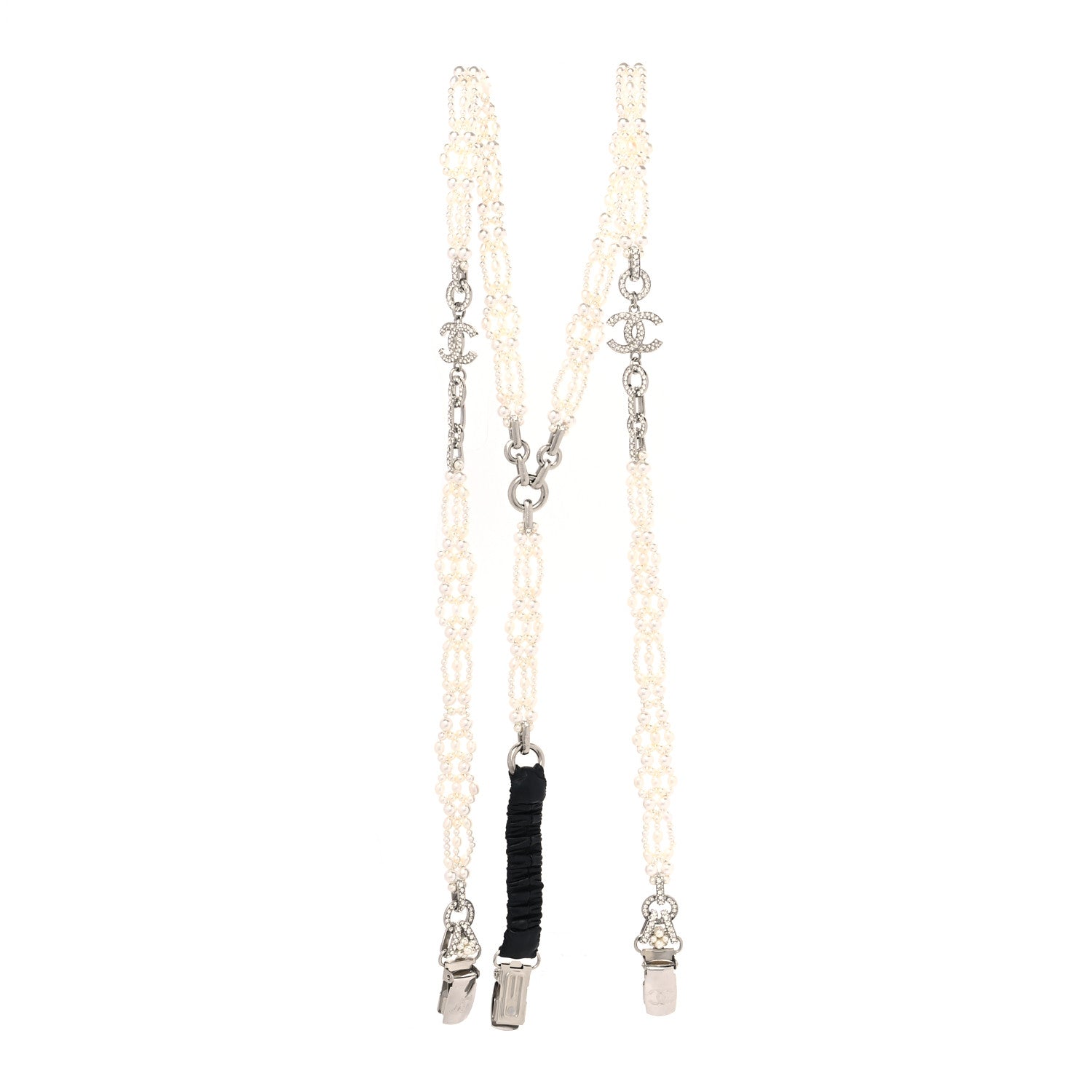 Chanel Crystal Pearl Suspenders 1 of 3