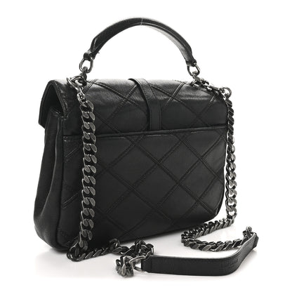 Saint Laurent Calfskin Matelasse Diamond Quilted Monogram Medium College Bag Black 3 of 11