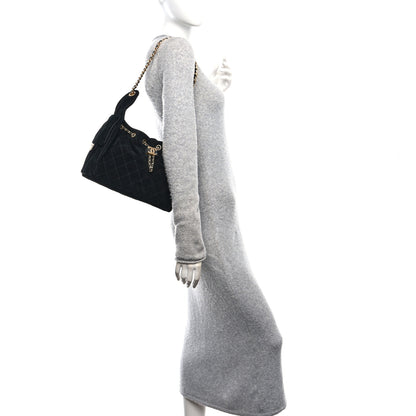 Chanel Suede Quilted Small Chanel 25 Handbag Black 2 of 11