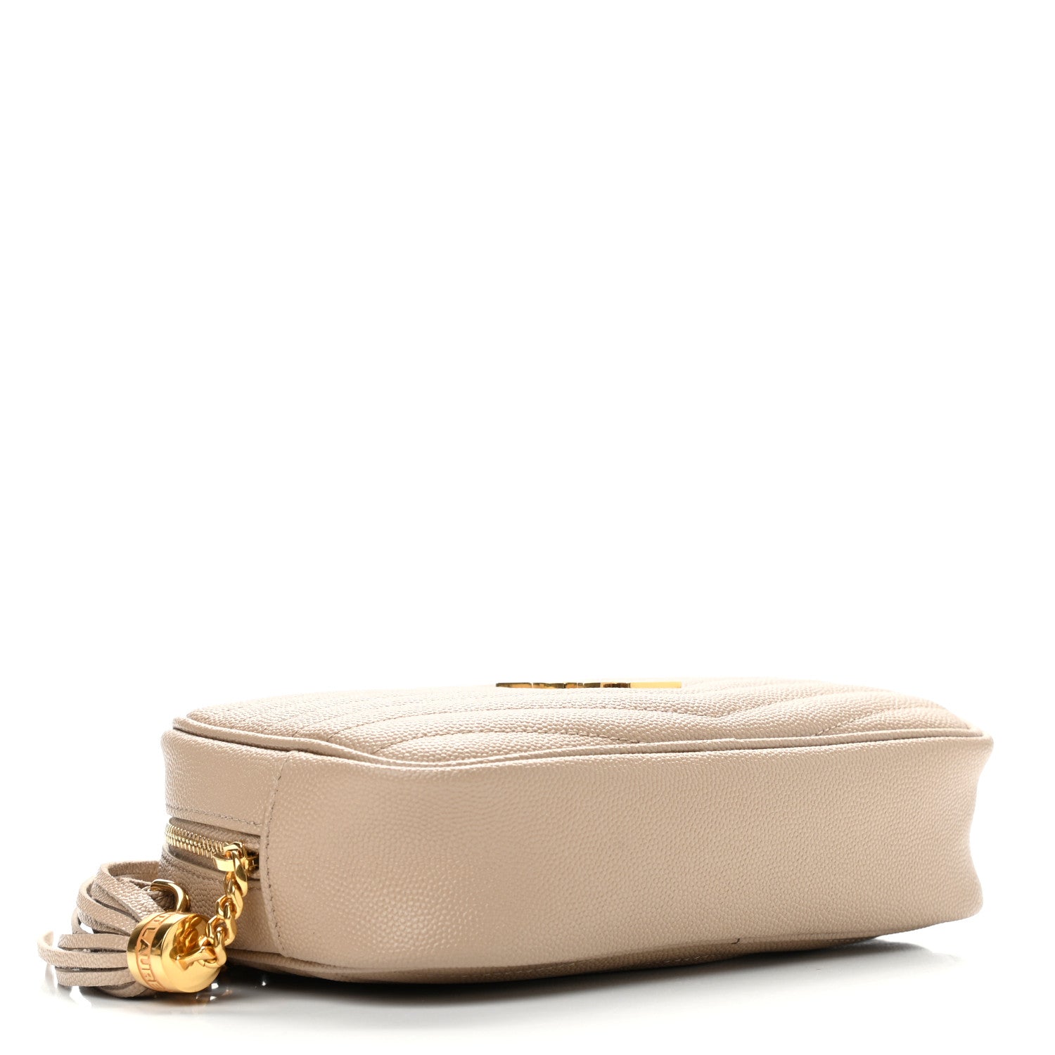 Saint Laurent Grain De Poudre Matelasse Monogram Mini Lou Camera Bag Dark Beige 4 of 12