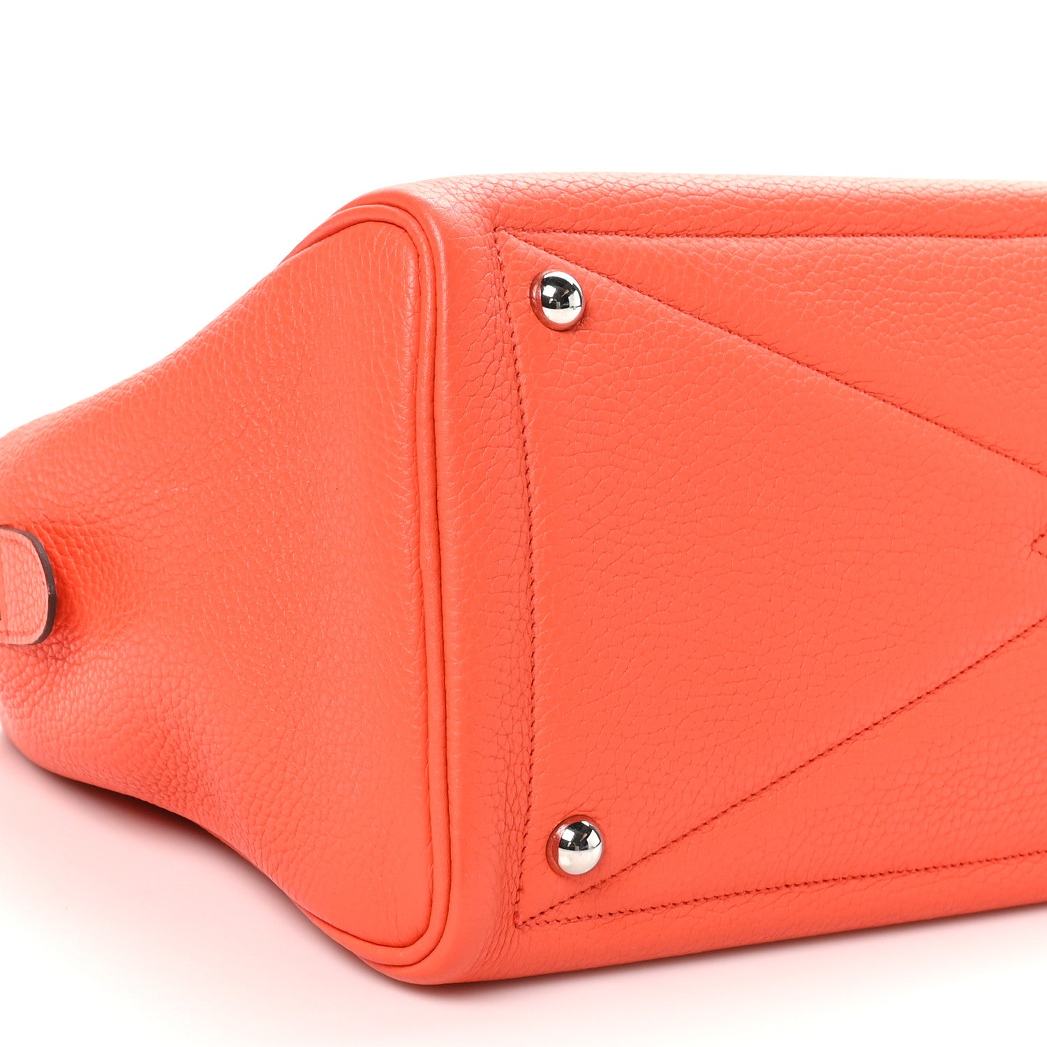 Hermes Taurillon Clemence Victoria II 35 Orange Poppy 9 of 10