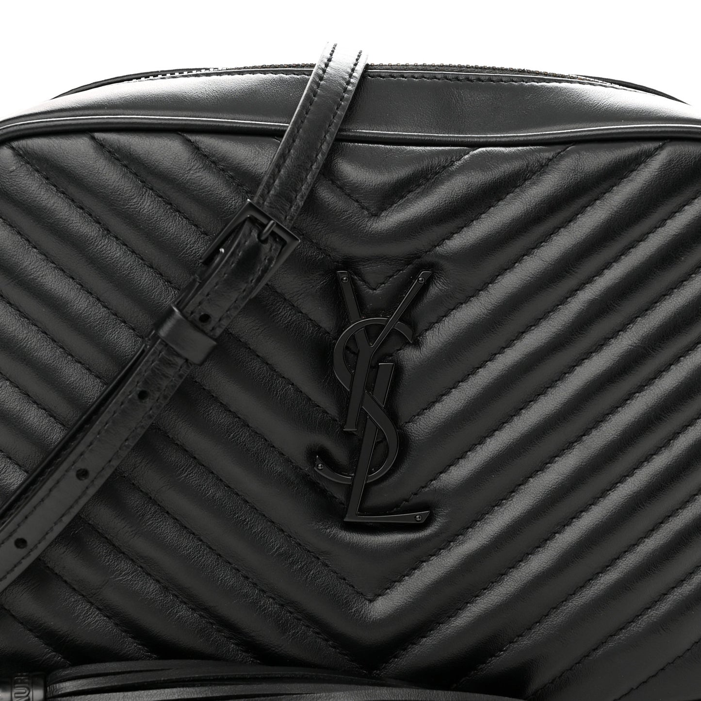 Calfskin Matelasse Monogram Monochrome Lou Camera Bag Black