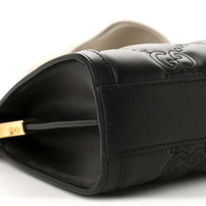 Gucci Calfskin GG Matelasse Small Slim Chain Shoulder Bag Black Natural 9 of 10