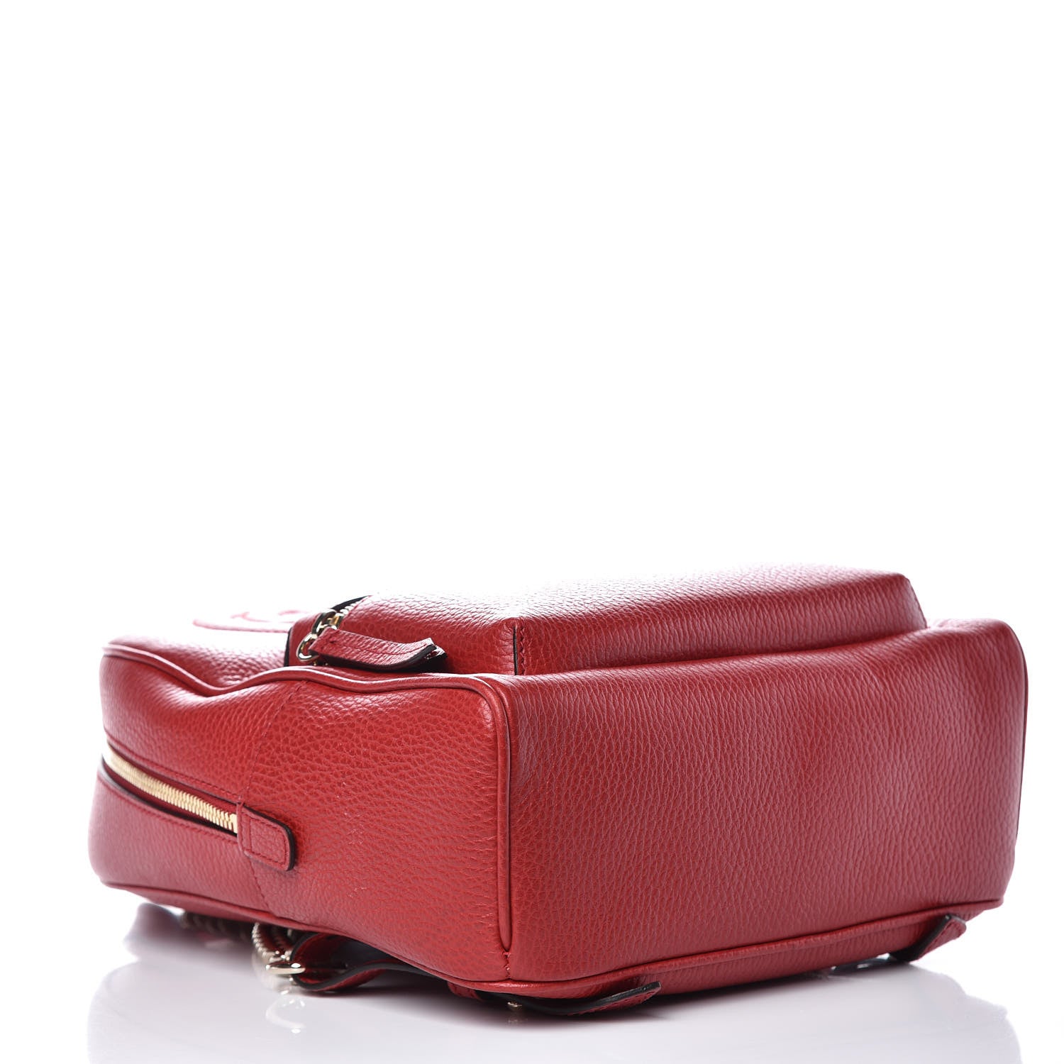 Gucci Pebbled Calfskin Soho Chain Backpack Hibiscus Red 4 of 10