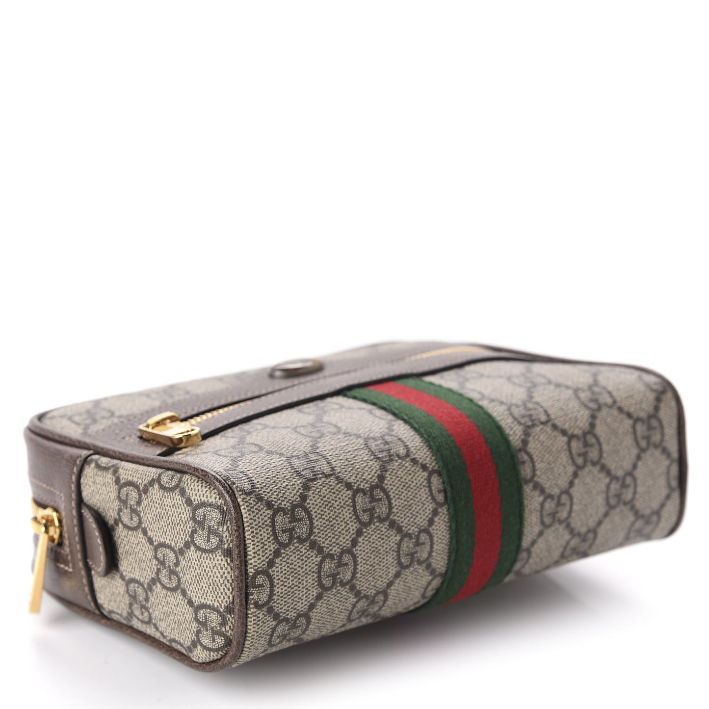 GG Supreme Monogram Web Small Ophidia Belt Bag 75 30 Dark Brown