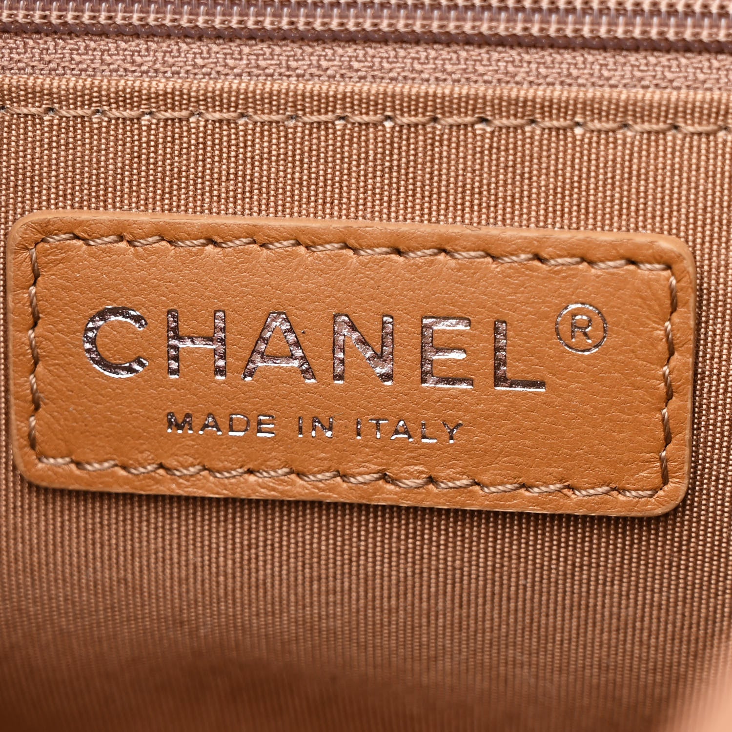 Chanel Aged Calfskin Quilted Medium Chain Detail Flap Light Brown 6 of 11