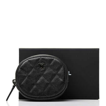 Chanel Iridescent Caviar Quilted Zip Around Classic Coin Purse Black 9 of 9