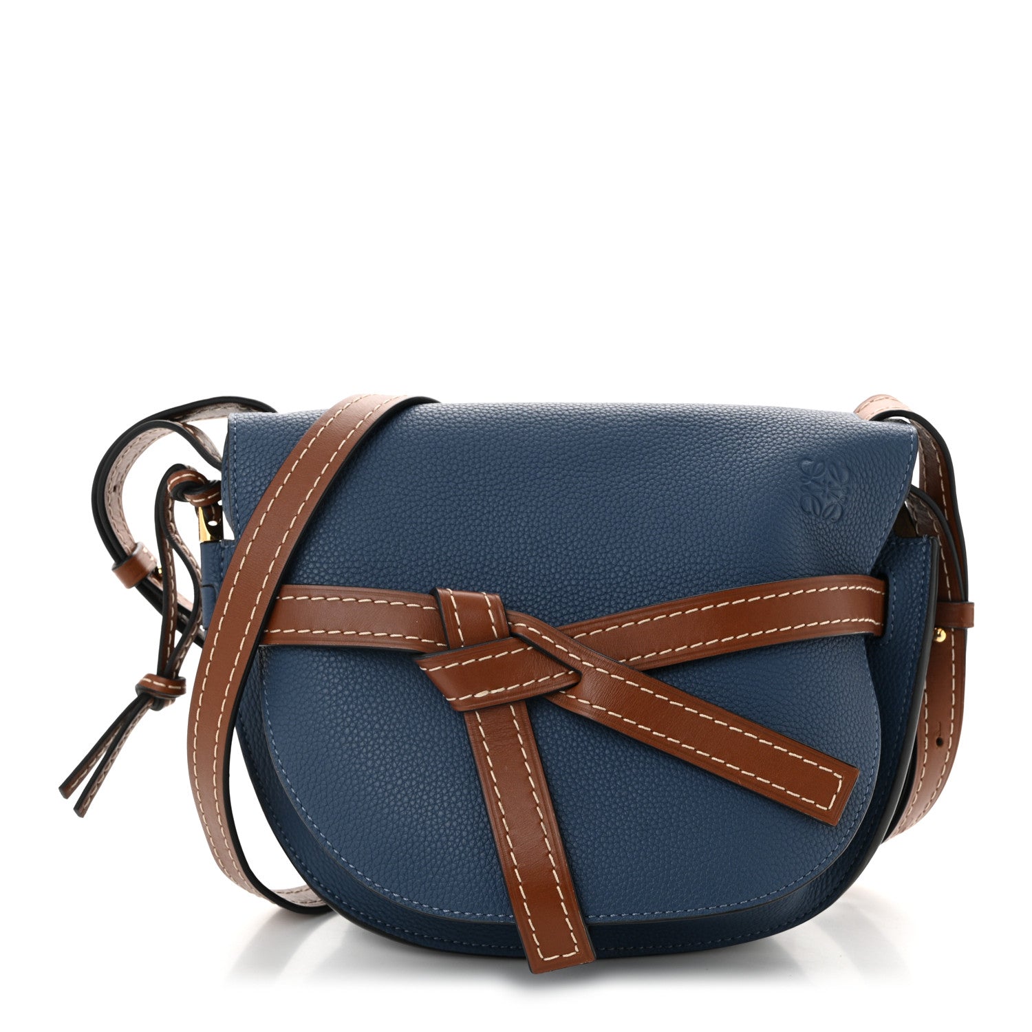 Loewe Grained Calfskin Small Gate Crossbody Bag Varsity Blue Pecan 1 of 10