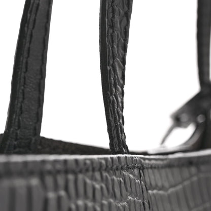 Jimmy Choo Calfskin Crocodile Embossed Nine2Five East West Tote Black 12 of 12