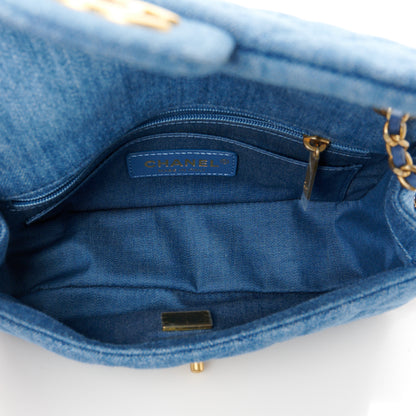 Chanel Denim Quilted Mini Pearl Crush Rectangular Flap Blue 5 of 11