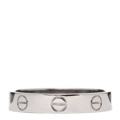 Cartier 18K White Gold 3.5mm LOVE Wedding Band Ring 54 6.75 1 of 6
