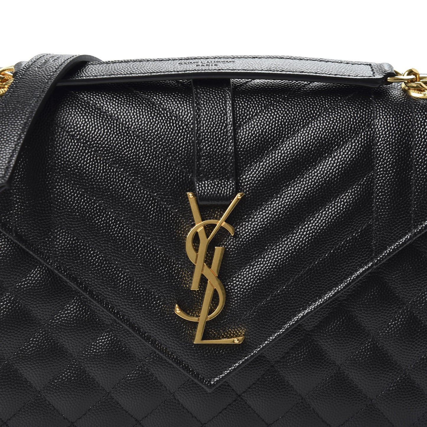Grain De Poudre Textured Mixed Matelasse Triquilt Medium Monogram Satchel Black