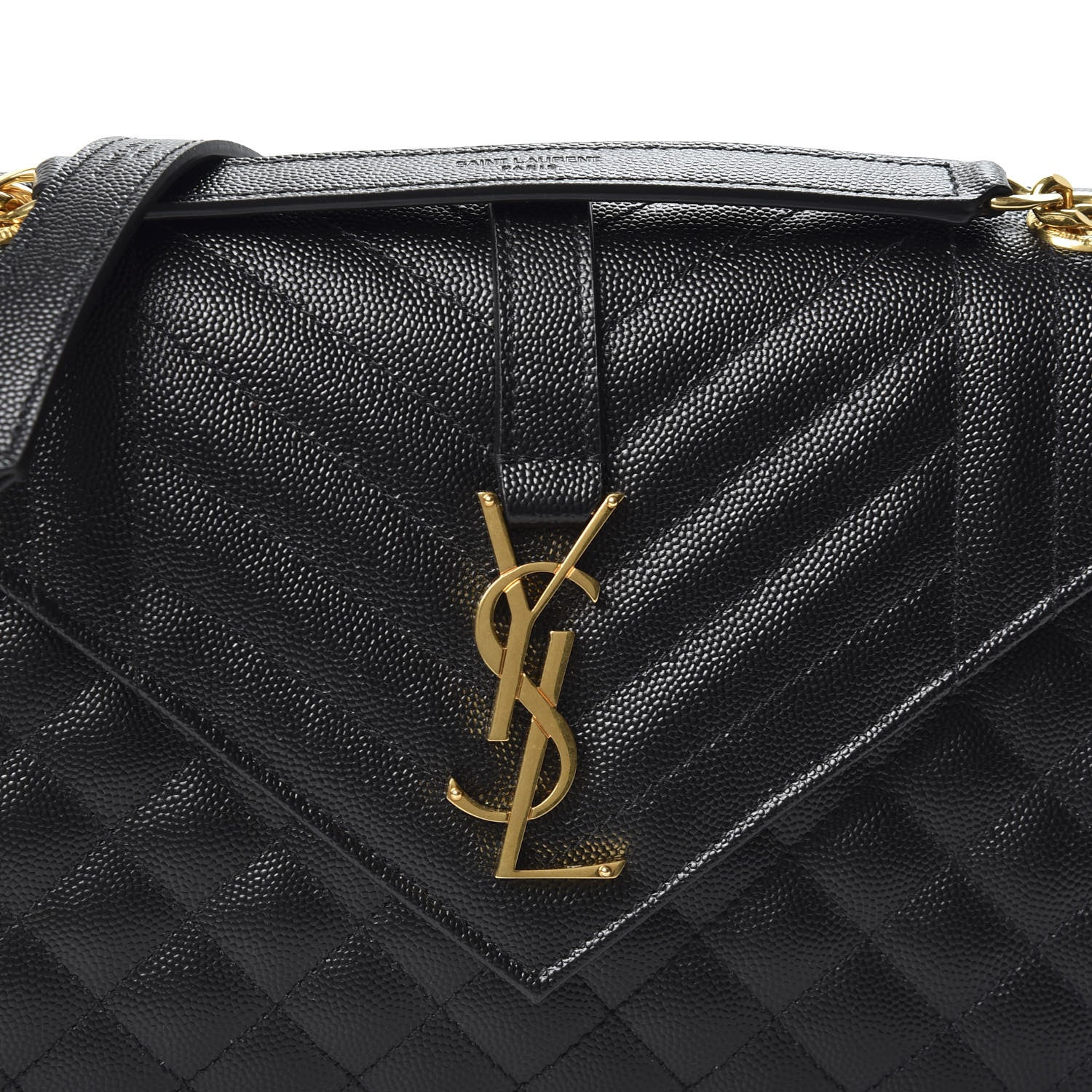 Saint Laurent Grain De Poudre Textured Mixed Matelasse Triquilt Medium Monogram Satchel Black 9 of 9