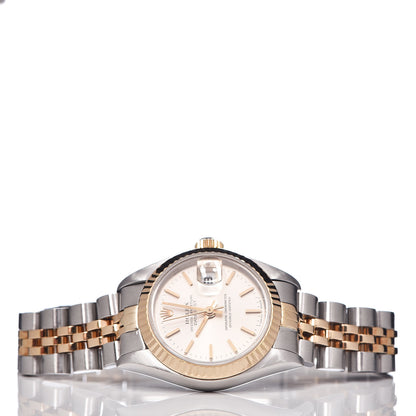 Rolex Stainless Steel 18K Yellow Gold 26mm Oyster Perpetual Datejust Watch Silver 69173 3 of 8